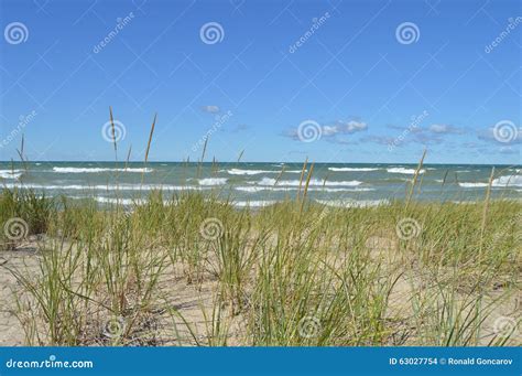 Indiana Dunes Beach stock photo. Image of michigan, sand - 63027754