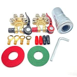 Bstenky 2Pcs 4 Way Battery Clamp Terminals Block Quick Release ...