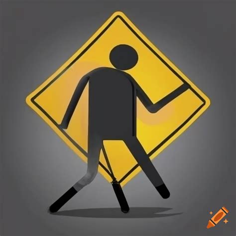 Big road sign with a black stickman on it, slighty scary stickman on ...