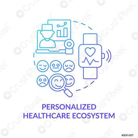 Personalized healthcare ecosystem blue gradient concept icon - stock vector 5091437 | Crushpixel