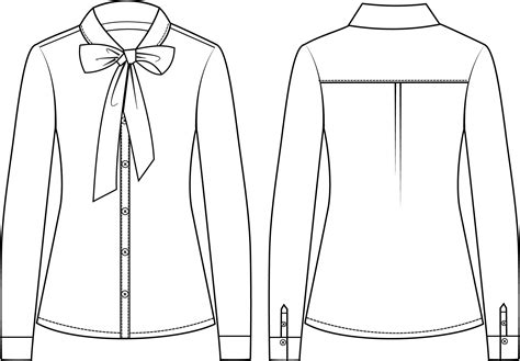 LONG SLEEVE SHIRTS fashion flat sketch template | Flat sketches, Shirt drawing, Shirt sketch
