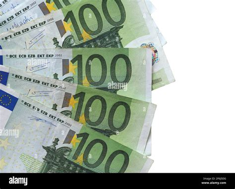 Euro banknotes money (EUR), currency of European Union isolated over white background Stock ...