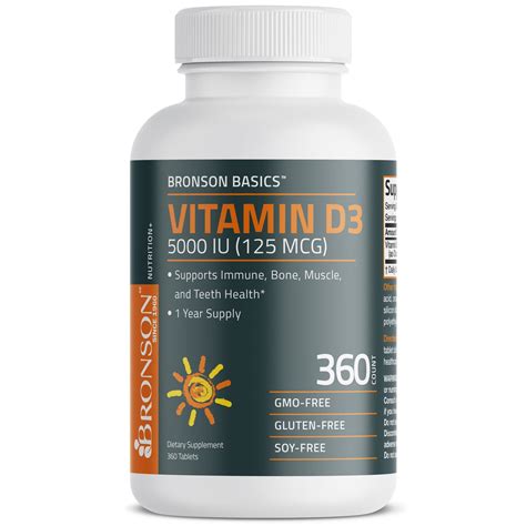 Bronson Vitamin D3 - 5,000 IU - 360 Tablets | Vitamins & Supplements ...