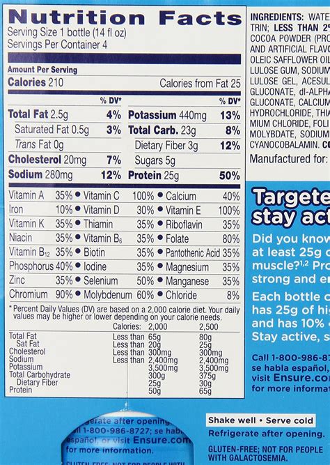 High Protein Ensure Nutrition Facts at Logan Brewis blog