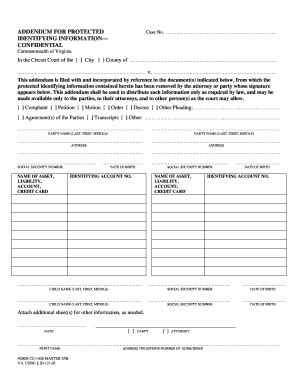 Addendum Protected Information - Fill Online, Printable, Fillable ...