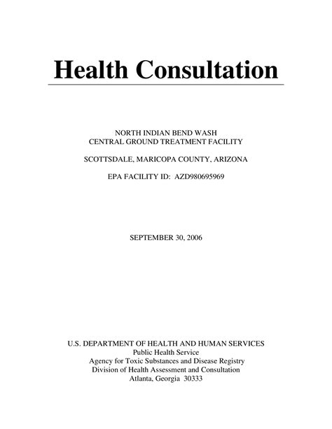 Health Consultation: North Indian Bend Wash Central Ground Treatment ...