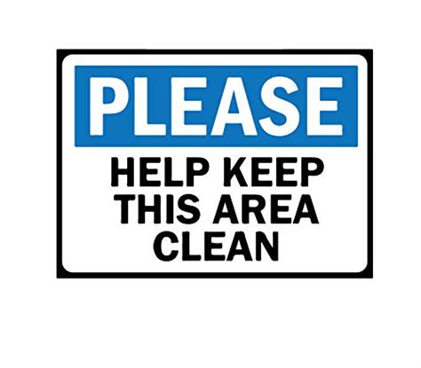 VVWV Please Keep Area Clean Sign Sticker for Public Places Hospitals ...