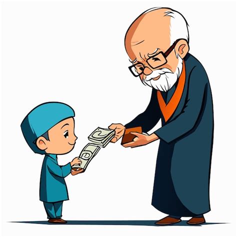 Amoroso avô desenho animado Vector Art | vetor Premium gerado com IA