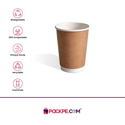 Arrowpack Brown Double Wall Cups 300 ml – Pack of 500 – Packpe.Com