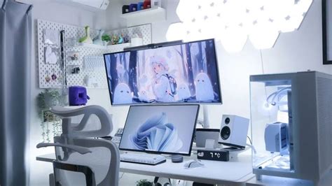Image result for White Computer Desk Setup