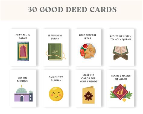 Good Deeds Cards Printable Ramadan Cards Ramadan Advent - Etsy Canada