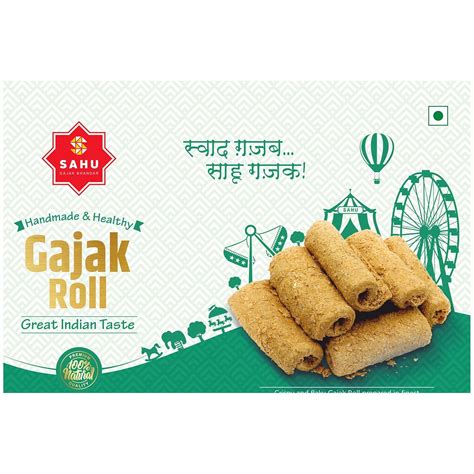 SAHU GAJAK BHANDAR Gazak Roll 800g | Gud Gazzak | Tilkut Sweet | Gajjak ...