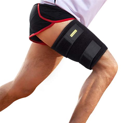 Buy Thigh Support, Thigh Brace Hamstring Wrap Adjustable Compression ...