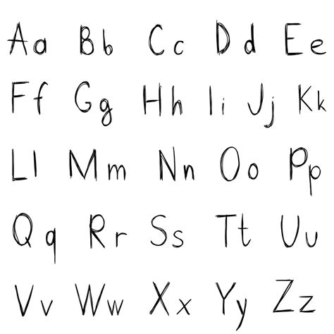 Vetor desenhado à mão Alfabeto inglês Fonte de assinatura moderna com letras maiúsculas e ...