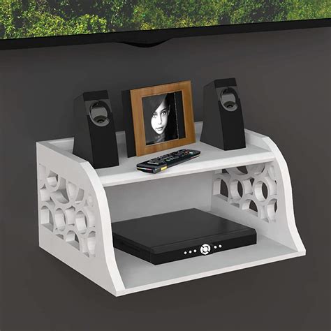 AMAZE SHOPPEE Wooden Set Top Box Wall Shelf for Setup Box/WiFi Router ...