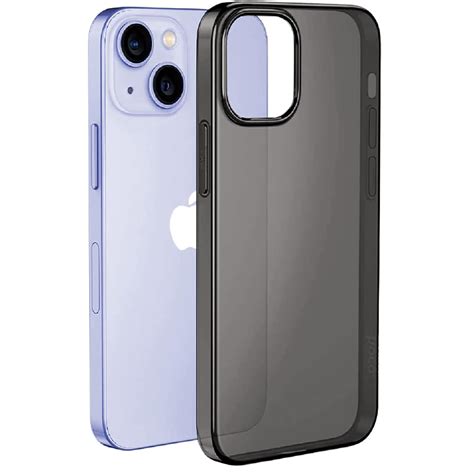 Enflamo Soft Silicone Transparent Black Back Case Cover for iPhone 14