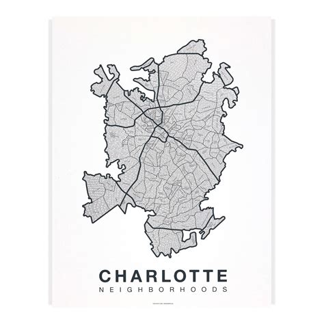 Charlotte Neighborhood Map | Charlotte Map Art Print – Native Maps