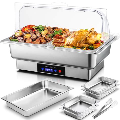 YORKING Electric Chafing Dish,9 QT Full Size with 4 x 4.5 QT Half Size ...