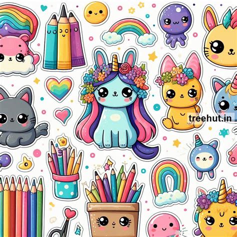 Art Supplies Sticker Craft for Kids, Craft Ideas for Elementary School