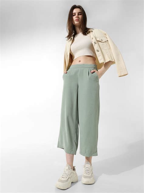 Light Green Mid Rise Culottes