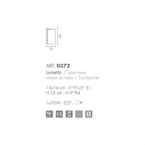 Selene Papiro crystal desk & table lamp, made in Italy, 15x14xH25cm