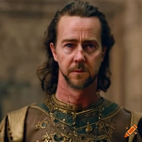 Edward Norton as the leper king Baldwin IV in the film Kingdom Of ...