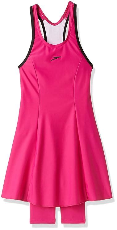 Speedo Girls Swimwear Racerback Swimdress with Boyleg : Amazon.in ...