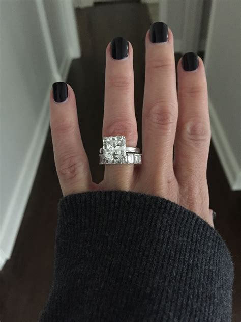 5 carat radiant solitaire and emerald cut eternity band | Engagement ...