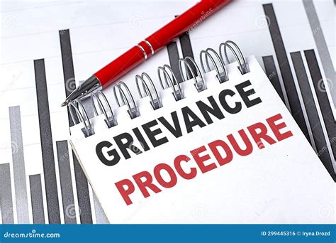 GRIEVANCE PROCEDURE Text Written on Notebook with Pen on Chart Stock Photo - Image of accounting ...