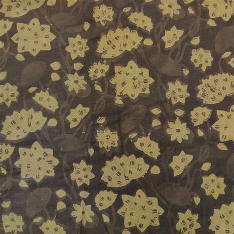 Pure Cotton Vanaspati Brown With Kamal Jaal Hand Block Print Fabric ...