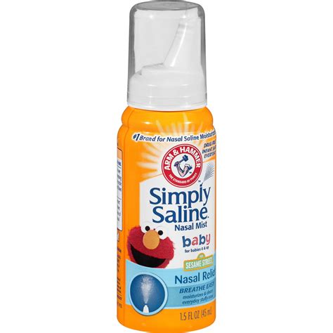 Arm & Hammer Simply Saline Baby Nasal Saline Mist, 1.5 FL OZ (Pack of 4) - Walmart.com - Walmart.com