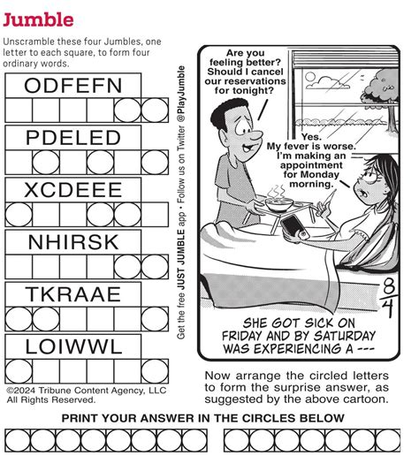 Printable Jumble Puzzle For Today | Bros Printables