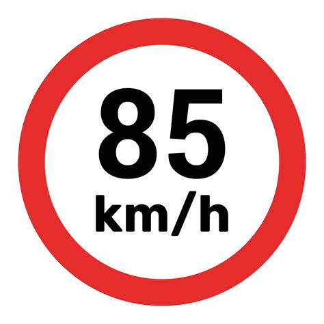 Speed limit sign 85 km h icon vector illustration 30718022 Vector Art at Vecteezy