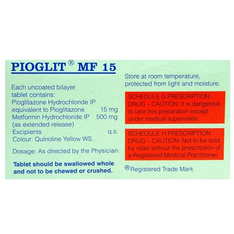 Pioglit MF 15 Tablet 10's Price, Uses, Side Effects, Composition ...