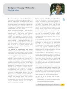 Development of language in mathematics - ePrints@APU