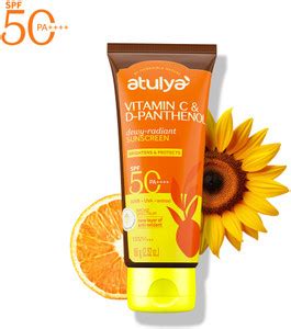 Atulya Sunscreen - SPF 50, PA++++ ,Vitamin C & D’ Panthenol, Sunscreen ...