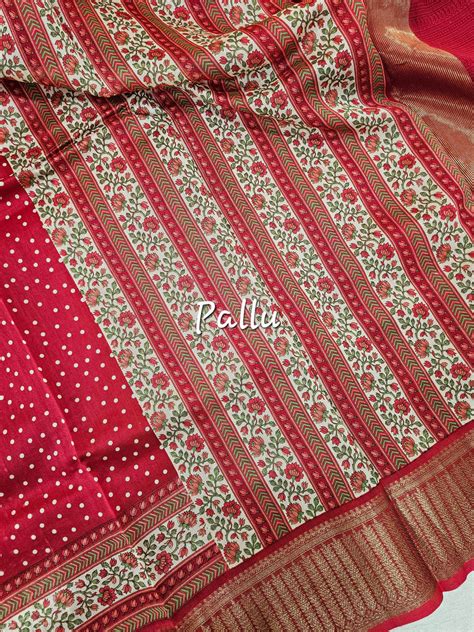 Pure Chanderi Butter Silk - Red – Looms Legacy