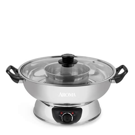 AROMA® 5Qt. Electric Shabu Shabu Hot Pot, Adjustable Heat Settings ...
