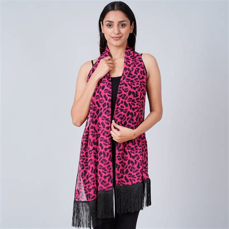 Magenta Leopard Print Stole – First Resort by Ramola Bachchan