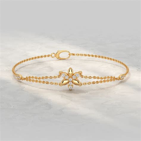 Buy Diamond Floral Pattern Chain Bracelet – Prachha Jewels