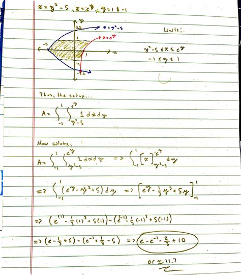 Set up an integral for the area of the shaded region. Evaluate the ...