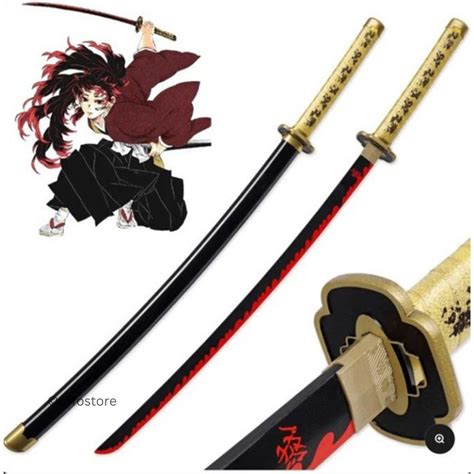 Demon Slayer Anime Yoriichi Tsugikuni Wooden Life Size Practice Katana