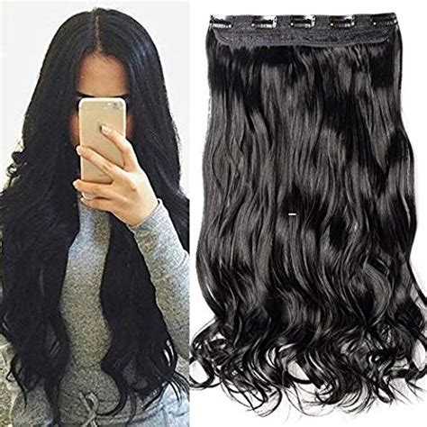 Foreign Holics 5 Clips Curly Wave Clips in on Synthetic Hair Extensions ...