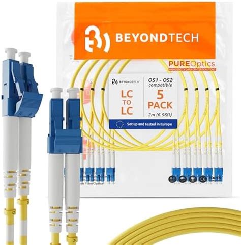 BEYONDTECH PureOptics Cable Series LC to LC Fiber Patch Cable Single ...