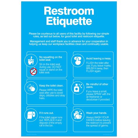 Workplace Restroom Etiquette Signs Spectrum Industrial Assisted