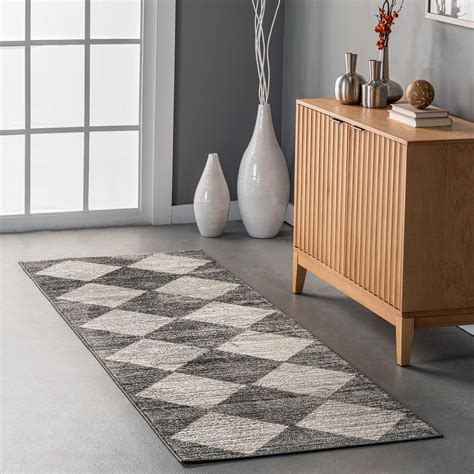 nuLOOM Gianna Contemporary Geometric Checker Tile Runner Rug, 2' 8" x 8 ...