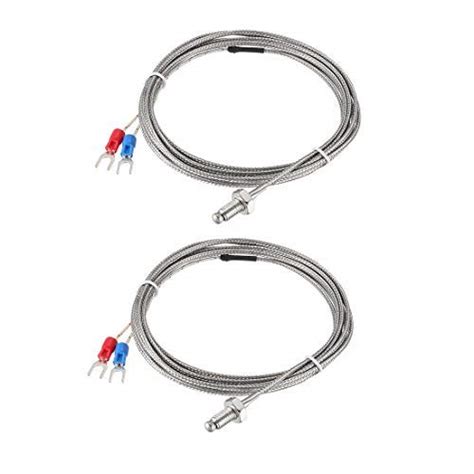 Temperature Sensors Thermocouple Type K Probe M6 Thread with 2M/6.6ft ...