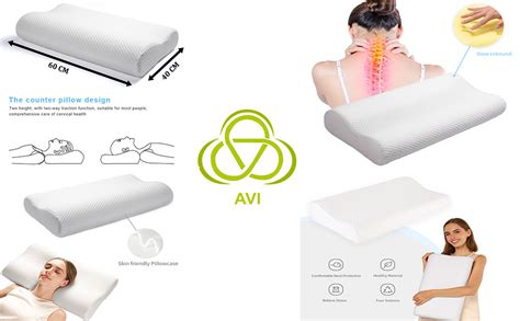 AVI Memory Foam Orthopedic Bed Pillow for Sleeping & Cervical Memory ...