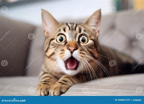 A Surprised Cat Meme Template: Wide Eyes And Raised Eyebrows. Concept ...