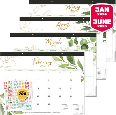 Amazon.com : SUNEE 2024-2025 Desk Calendar Large 22x17 from Now to June ...